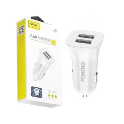 Foneng Car Charger C07 Dual USB (Fast 2.4A) White Foneng Car Charger C07 Dual USB (Fast 2.4A) White